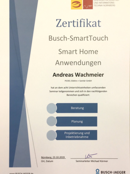 Busch-SmartTouch bei Pickel Elektro- und Sanitär GmbH in Leutershausen