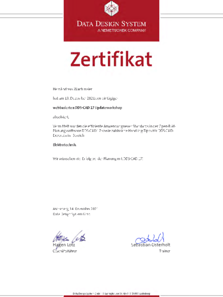 Updateworkshop DDS-CAD 17 bei Pickel Elektro- und Sanitär GmbH in Leutershausen